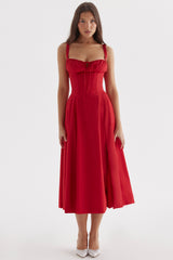 Carmen Red Rose Bustier Sundress