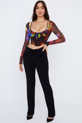 Ava Black Fold Front Trousers