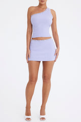 Mistress Rocks Lavender Embroidered Knit Mini Skirt - SALE