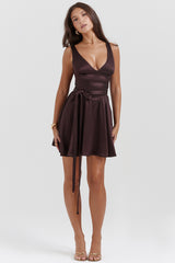 Shiema Rich Brown Mini Dress