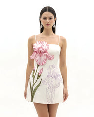 Iris Appliqué Mini Dress - White