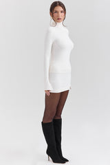 Hazel Ivory Cashmere Roll Neck Sweater