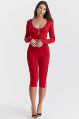 Abigail Cherry Knit Capri Trousers - SALE