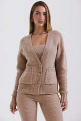 Alara Barley Chunky Natural Wool Cardigan - SALE