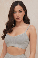 Evie Grey Marl Bandage Bralette