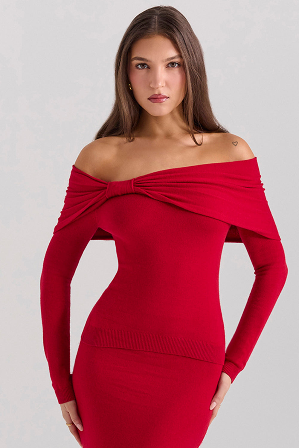 Amaryllis Holly Red Cashmere Blend Sweater