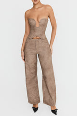 Mistress Rocks Mocha Vegan Leather Balloon Trousers - SALE