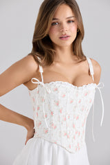 Clarabelle Rose Print Cotton Detachable Corset Midi Sundress