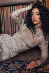 Lanetta Pale Sage Print Maxi Dress