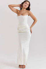 Persephone Ivory Strapless Corset Dress