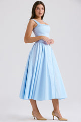 Dorothy Italian Azure Cotton Midi Sundress