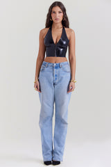 Ariadne Black Latex Halter Top