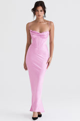 Charmaine Pink Corset Maxi Dress