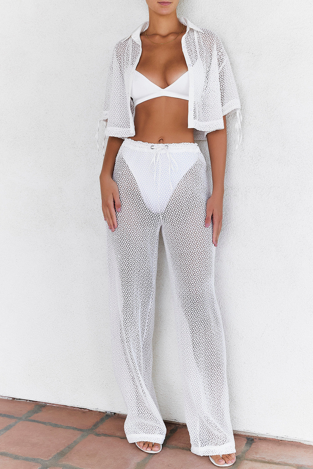 Mistress Rocks White Lace Trousers - SALE
