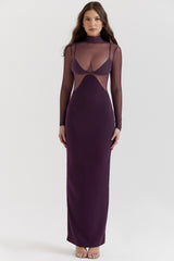 Safiya Black Grape Maxi Dress