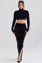 Rene Black Chenille Maxi Skirt - SALE