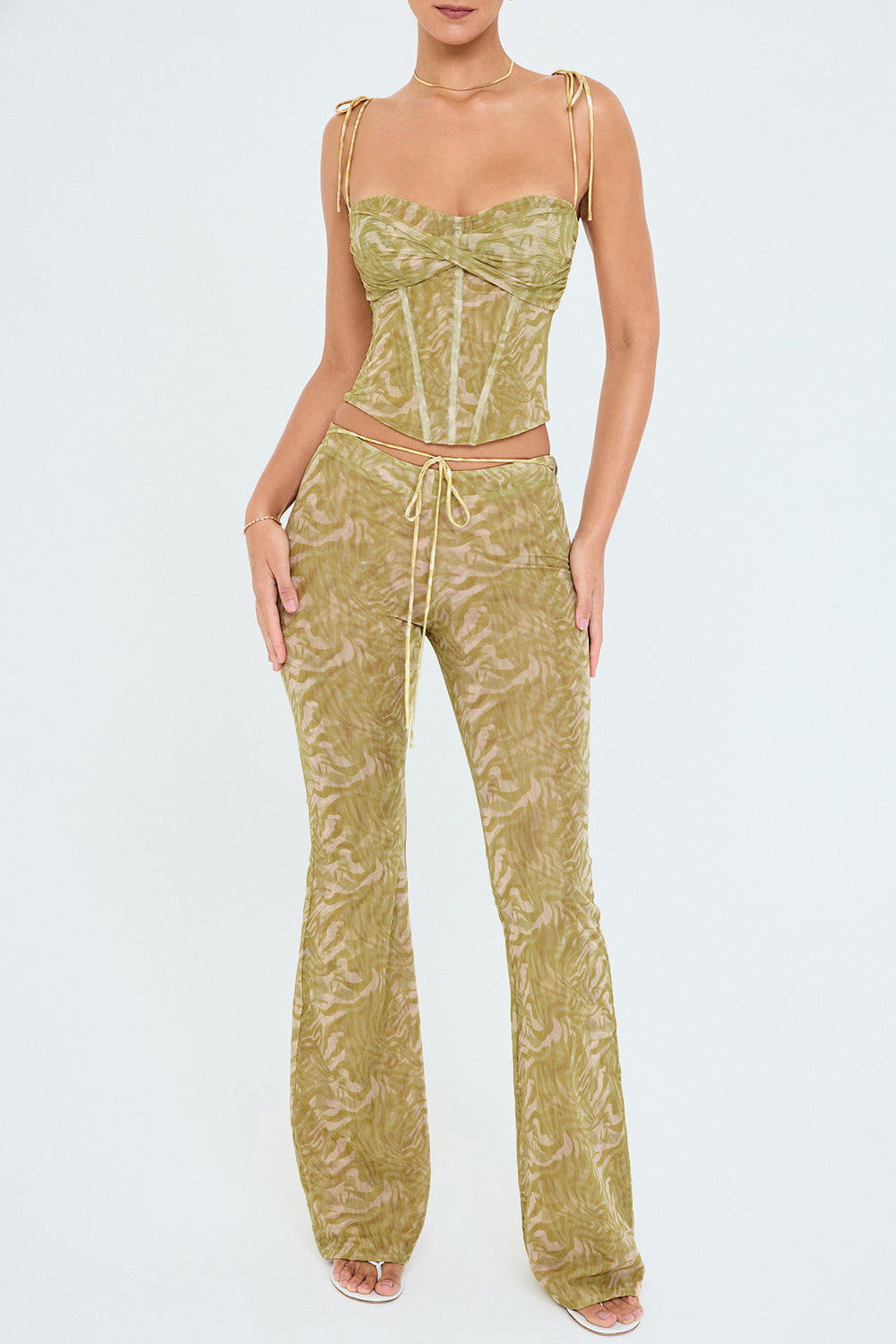 Mistress Rocks Olive Print Trousers - SALE