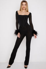 Stella Black Mesh Trimmed Corset