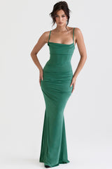 Milena Forest Corset Maxi Dress