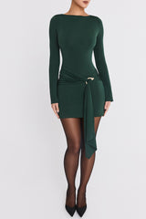Mistress Rocks Evergreen Embellished Draped Mini Dress - SALE