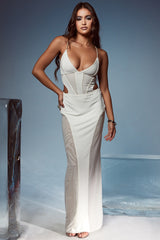 Mistress Rocks Ivory Panelled Maxi Skirt - SALE