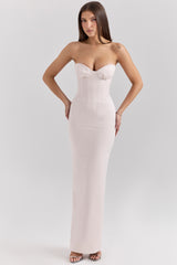 Valeria Blush Satin Midi Dress