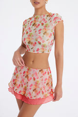 Mistress Rocks Floral Print Mini Skirt - SALE