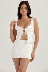 Amber White Lace Trim Top