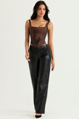 Omaira Black Vegan Leather Trousers