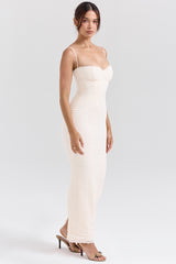 Elinor Cream Tea Frill Lace Midi Dress