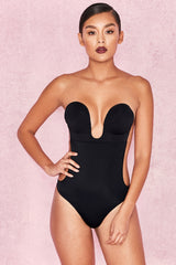 Plunge Self Adhesive Backless Bodysuit - Black