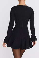 Mistress Rocks Black Pleated Corset Mini Dress - SALE