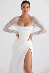 Elise White Satin Bridal Gown