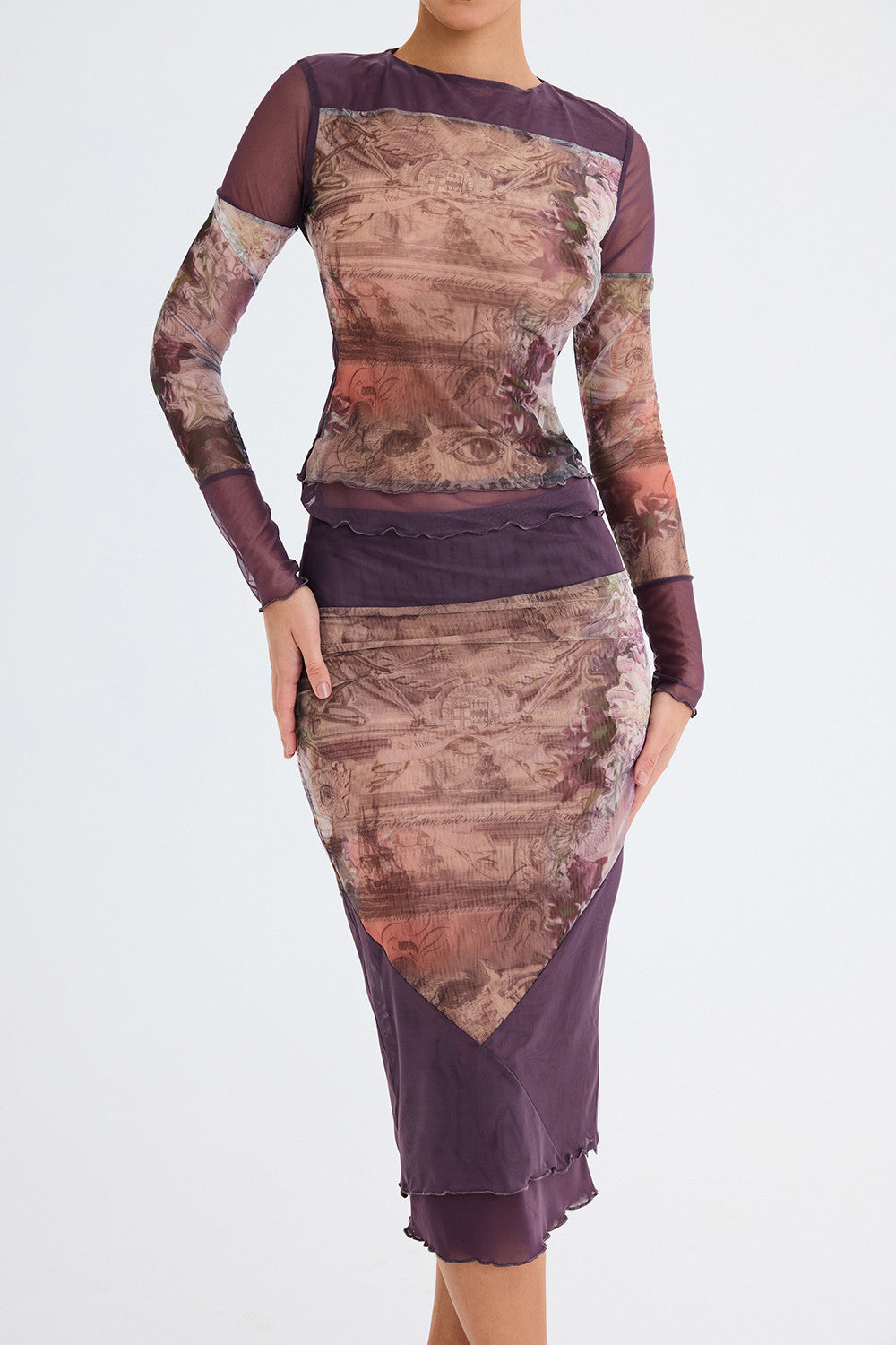 Mistress Rocks Vintage Floral Print Midi Skirt - SALE