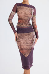 Mistress Rocks Vintage Floral Print Midi Skirt - SALE