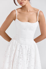 Lorina White Broderie Anglais Corset