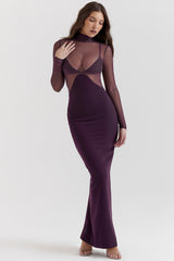 Safiya Black Grape Maxi Dress
