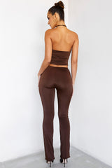 NavigateMistress Rocks  Chocolate Jersey Cutout Trousers - SALE