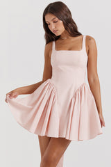 Florianne Soft Peach Bow Mini Dress