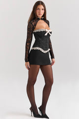 Perdita Black Metallic Jacquard Corset & Bolero - SALE