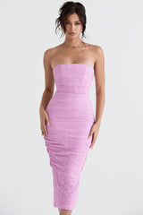 Tana Pink Strapless Corset Midi Dress