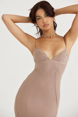 Loren Latte Corset Maxi Dress