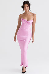 Charmaine Pink Corset Maxi Dress