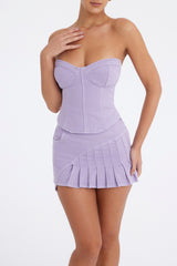 Mistress Rocks Lavender Denim Mini Skirt - SALE