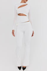 Mistress Rocks Ivory Flower Embellished Trousers - SALE