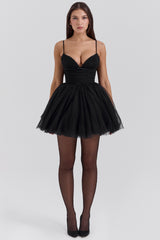 Princess Black Tulle Mini Dress - SALE