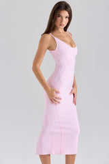 The Hourglass Baby Pink Midi Bandage Dress