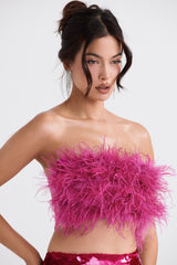 Fenella Hot Pink Trimmed Bandeau