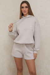 Halo Stone Cotton Fleece-Back Oversized Hoodie