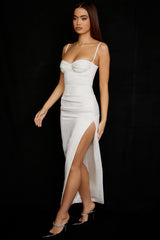 Flora Ivory Satin Corset Dress